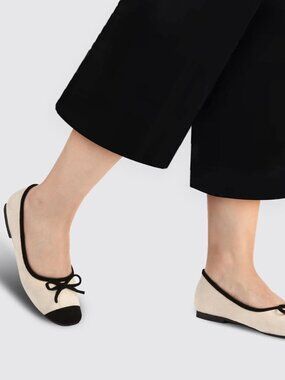 Women's Apricot Faux Suede Square Toe Slip On Cap Toe Bow Dressy Flat Shoes
